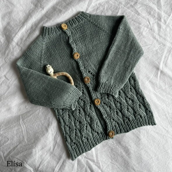 Hæðir opin barnapeysa | Fanneyknits