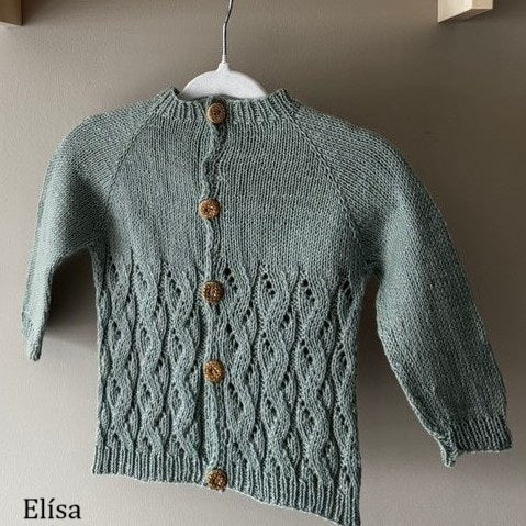 Hæðir opin barnapeysa | Fanneyknits