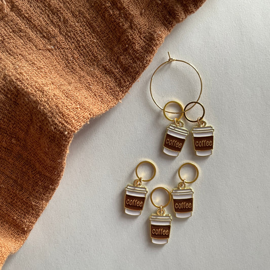 Kaffibolli prjónamerki fyrir kaffi elskendur