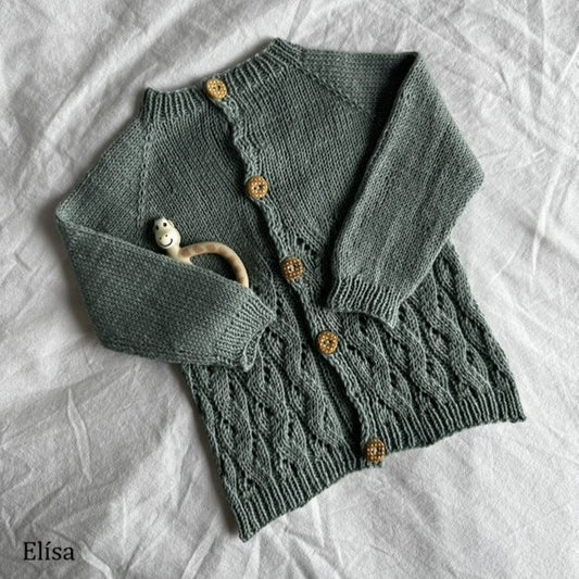 Hæðir opin barnapeysa | Fanneyknits