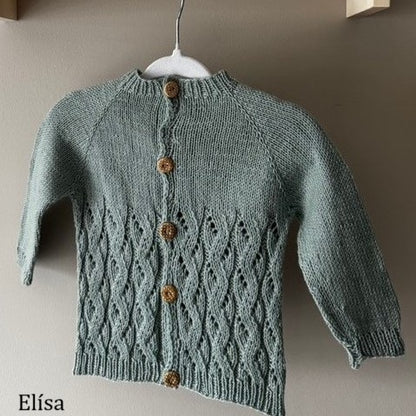 Hæðir opin barnapeysa | Fanneyknits